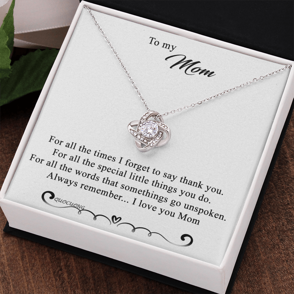 To My Mom Love Knot Necklace Special Gift Birthday Mothers Day Gift For Mom