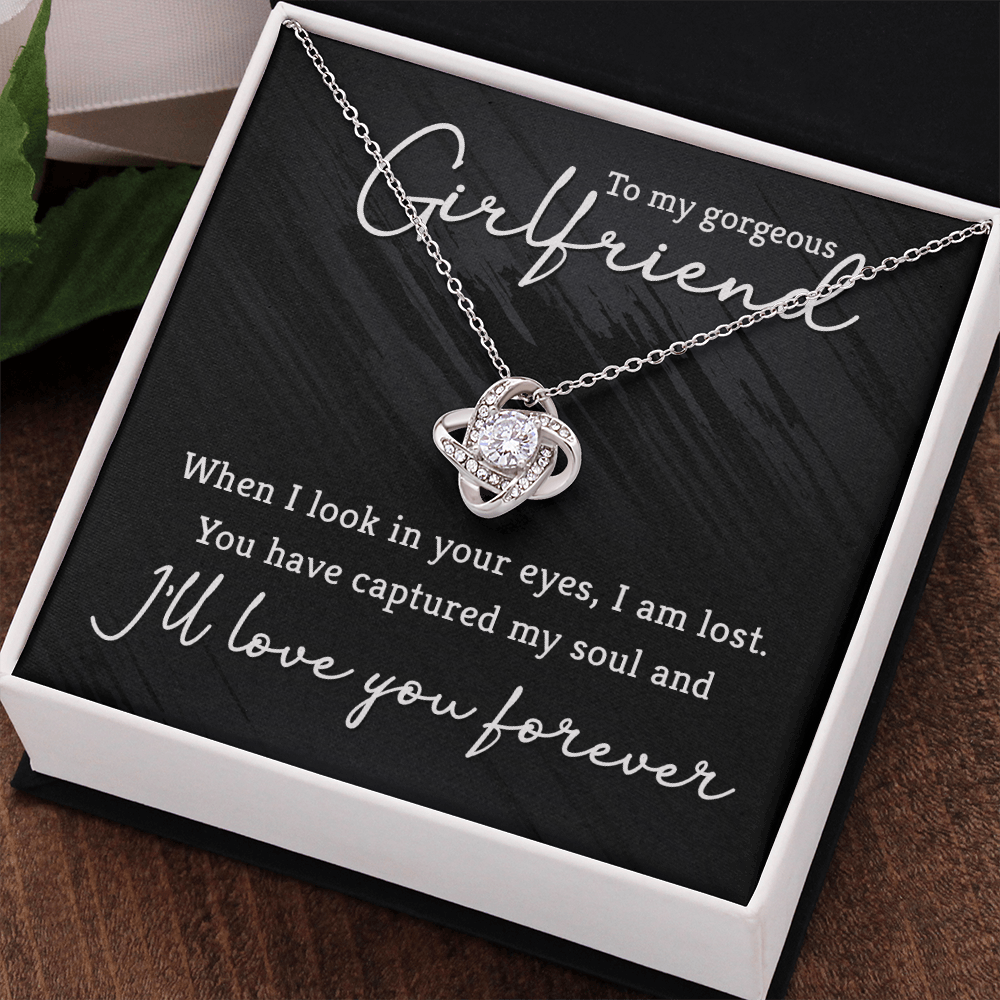Love Knot Necklace Gift For Her, To My Gorgeous Girlfriend Necklace From Boyfriend On Xmas, Birthday, Anniversary