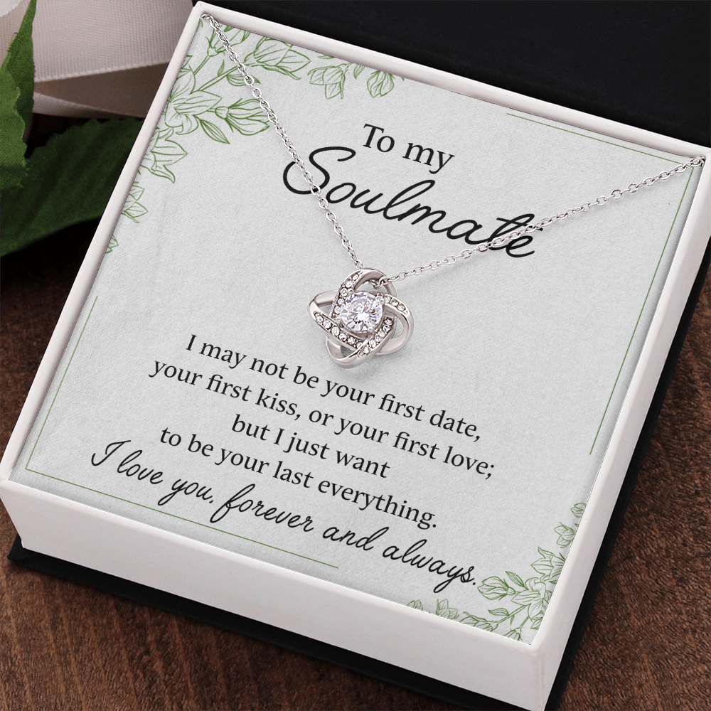 To My Soulmate Love Knot Necklace From Husband Necklace For Wife, Gift Necklace For Girlfriend, Necklace for Girlfriend, Soulmate From Husband, Boyfriend Necklaces for Her, Jewelry Gift For Women
