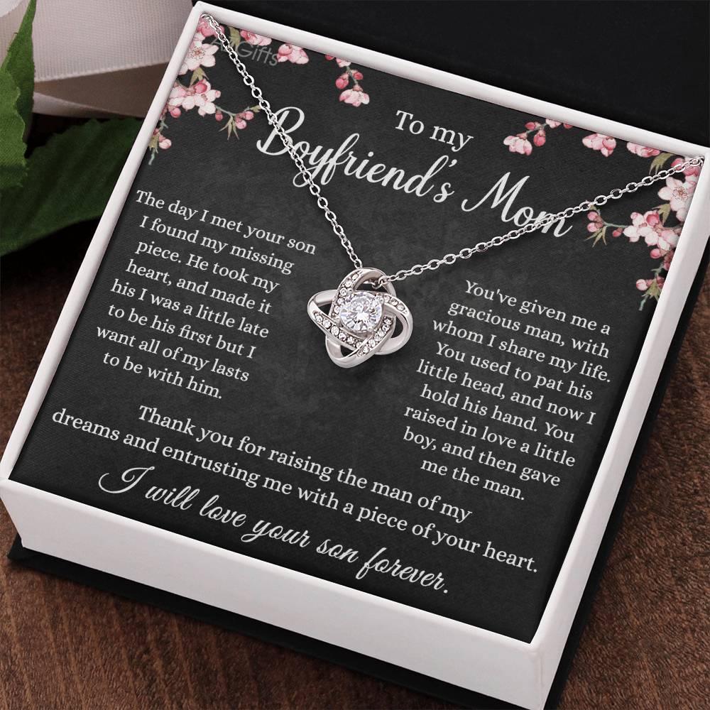 To My Boyfriend's Mom Necklace From Girlfriend, With Message Card And Box Gift For Her, Boyfriends Mom Gift Necklace, Gift for Bf Mom, Mothers Day Necklace For Boyfriends Mom From Girlfriend
