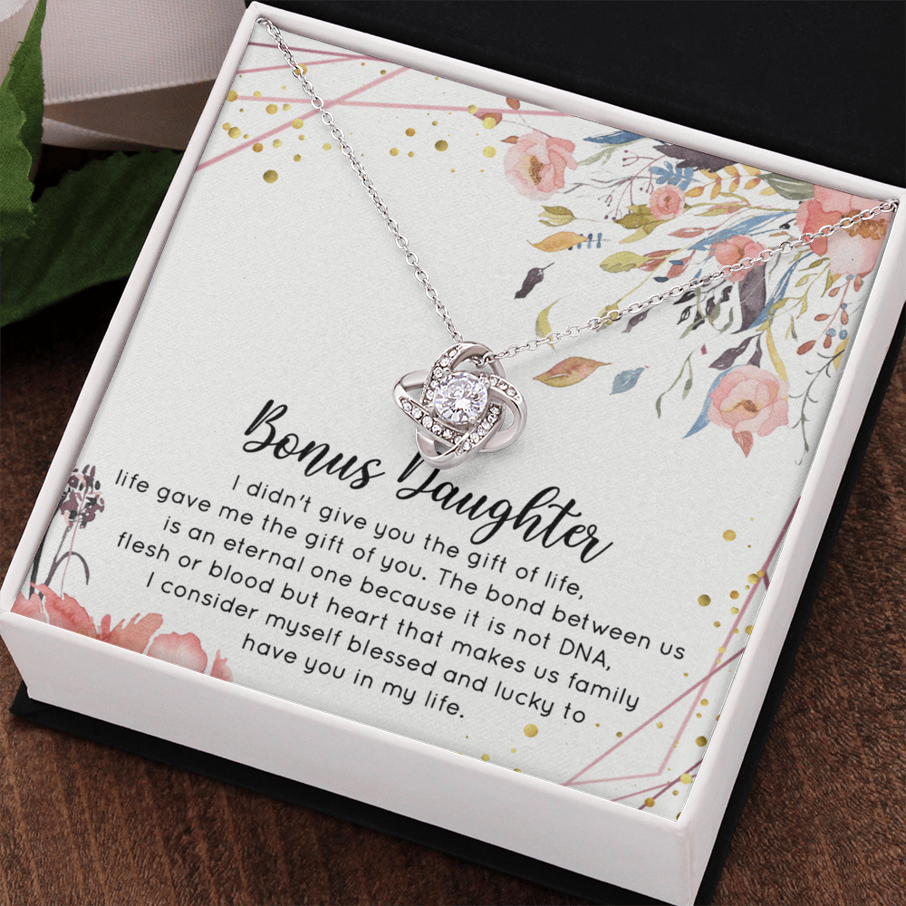 To My Bonus Daughter Necklace From Bonus Mom Jewelry Bonus Daughter Gift From Bonus Mom,Birthday Gift, I Love You Necklace Daughter Gifts Pendant Includes Gift Box Jewelry Gift For Girls