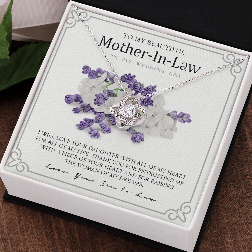 Mother In Law Necklace, My Wedding Day Necklace Gift For Mother In Law, To My Beautiful Mother In Law Necklace From Son In Law, My Heart My Life Necklace Gift For Mother, Mother In Law Gift Necklace