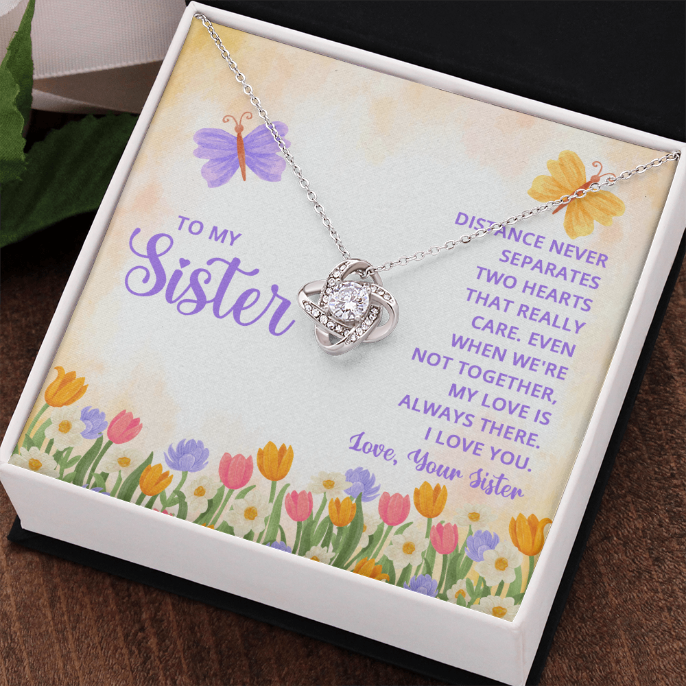 Personalized Jewelry Gift Necklace - To My Sister Love Knot Necklace From Sister, Brother, Sister Gift Necklace On Wedding Gift from Bride, Sister the Bride Necklace, Thank you Gift Pendant Sister