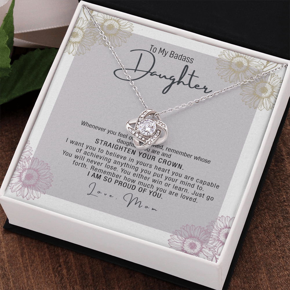 Daughter Gift Necklace From Mom, To My Badass Daughter Necklace From Mom, Birthday Gifts, Graduation Gifts For Daughter Gifts From Mom, Necklace To Daughter From Father Jewelry Gift For Girls