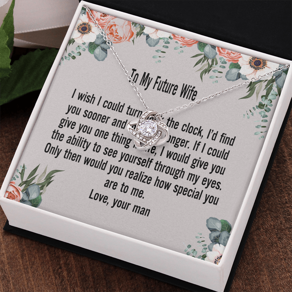 Gift For Wife Necklace, To My Future Wife Necklace From Husband, Wife Love Knot Necklace, Jewelry Gift For Women, Badass Wife Gift Necklace, Future Wife Gift Necklace Soulmate Gift Love Knot Pendant