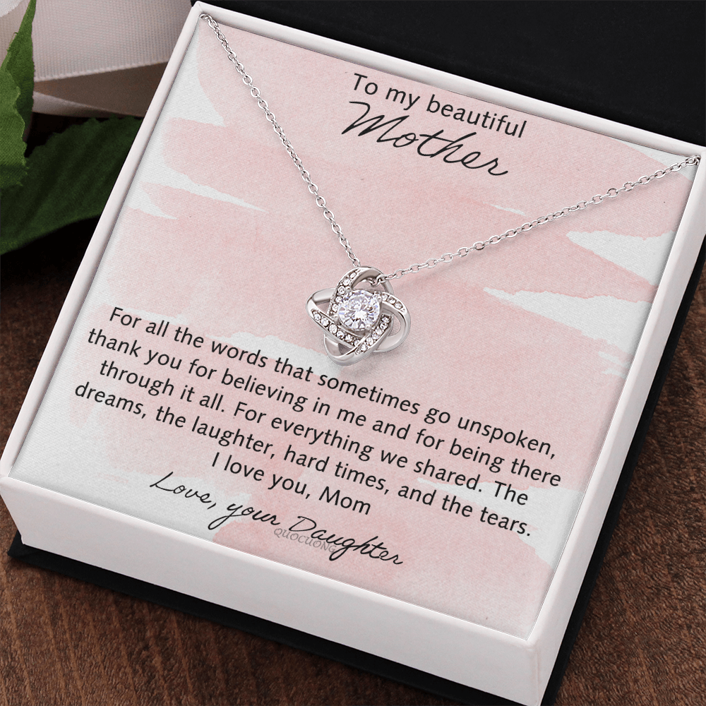 To My Beautiful Mother Necklace From Daughter, Happy Mother's Day Necklace Gift For Mother, Necklace Gift For Mother On Mothers Day, Anniversary Birthday Gift For Beautiful Mother Gift Necklace