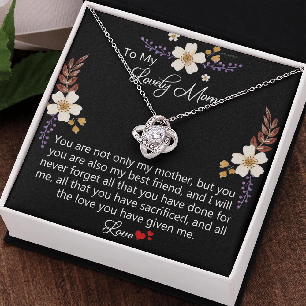Lovely Mom Necklace, To My Mom Necklace From Daughter Gift For Mom On Birthday Gift Anniversary, Mother' Day Wedding Day Necklace Gift For Mom, Lovely Mom Jewelry Gift For Women, Mom Gift Necklace