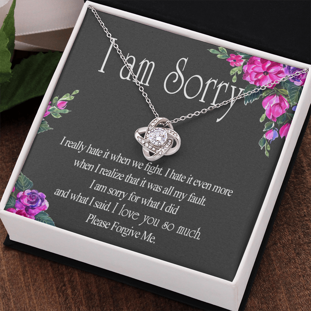 Wife Necklace From Husband I Am Sorry Love Knot Necklace Gift For Wife Husband To Wife Jewelry Gift For Women Wife Gift Necklace Soulmate Gift Necklace Sorry Gift Necklace I Am Sorry Gift Pendant