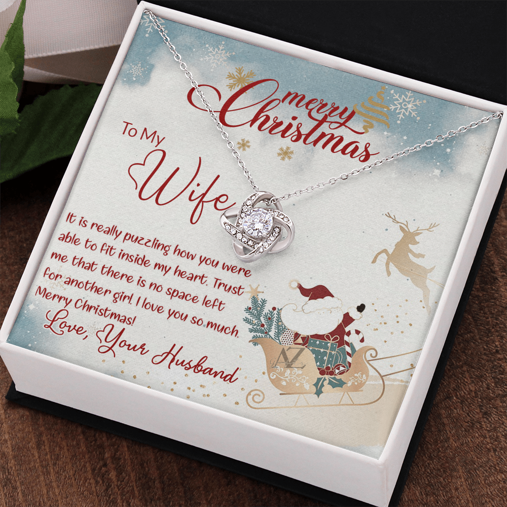 Merry Christmas Gift Necklace for Wife, Soulmate, Gift Necklace for Wife on Christmas, Valentine Day, Husband To Wife Christmas Necklace, To My Wife Necklace Gift From Husband, Wife Christmas Jewelry