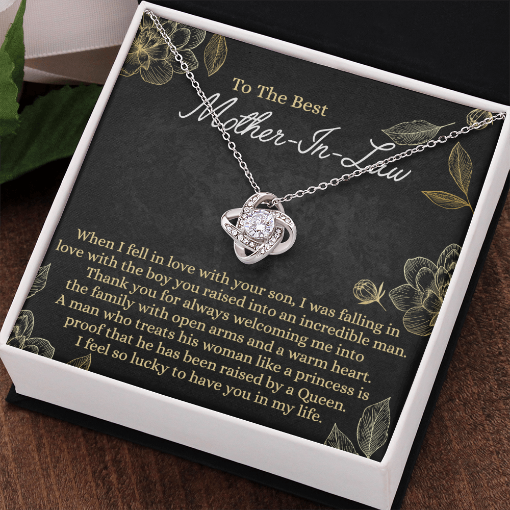 Mother In Law Gift Necklace, To The Best Mother In Law Love Knot Necklace From Daughter In Law, Jewelry Gift for Women, Mother In Law, Bonus Mom Gift Necklace, Mother-In-Law Gift Love Knot Pendant