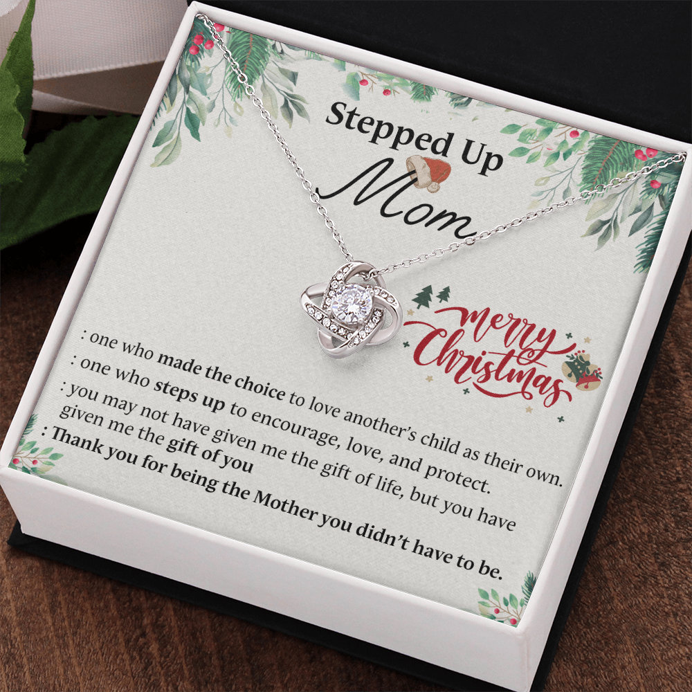 Inspirational StepMom Gifts Necklace Stepped Up Mom Necklace Gift On Christmas Birthday Bonus Mom Gift Necklace To My Stepped Up Mom Necklace From Daughter Son Merry Christmas Necklace Gift For Mom
