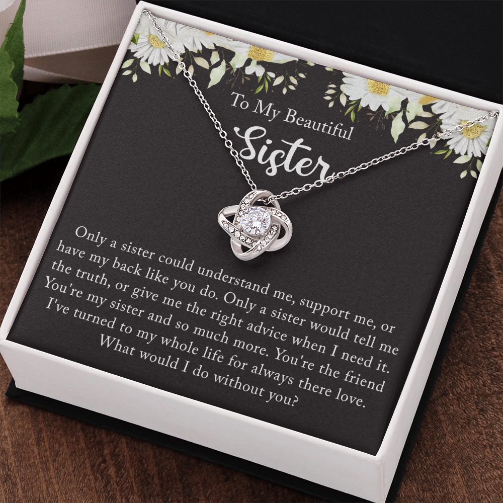 Personalized Gift Necklace - Love Knot Necklace, Sister Wedding Gift from Bride, Sister of the Bride Necklace, Sister Wedding Gift, Thank you Gift to Sister Maid of Honor, Matron of Honor Necklace
