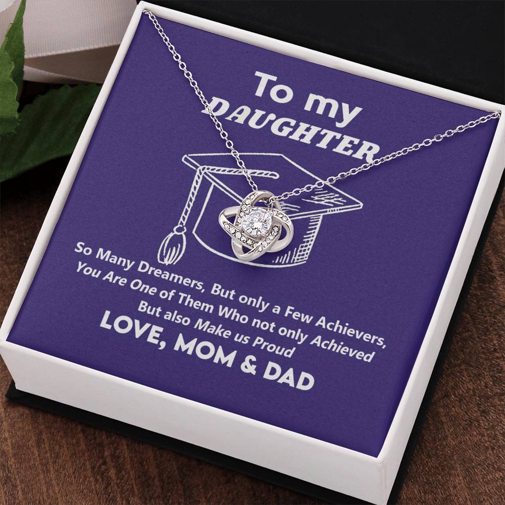 Graduation Gifts Necklace For Daughter, Her - Graduation Gift Necklace From Mom And Dad Jewelry Card For Daughter To My Daughter Necklace From Mom And Dad To Daughter with Message Card and Gift Box
