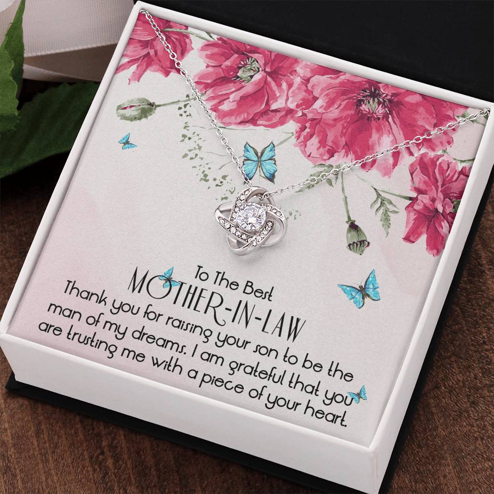 To The Best Mother In Law Love Knot Necklace, Mother In Law Gifts, Mothers Day Gifts Necklaces