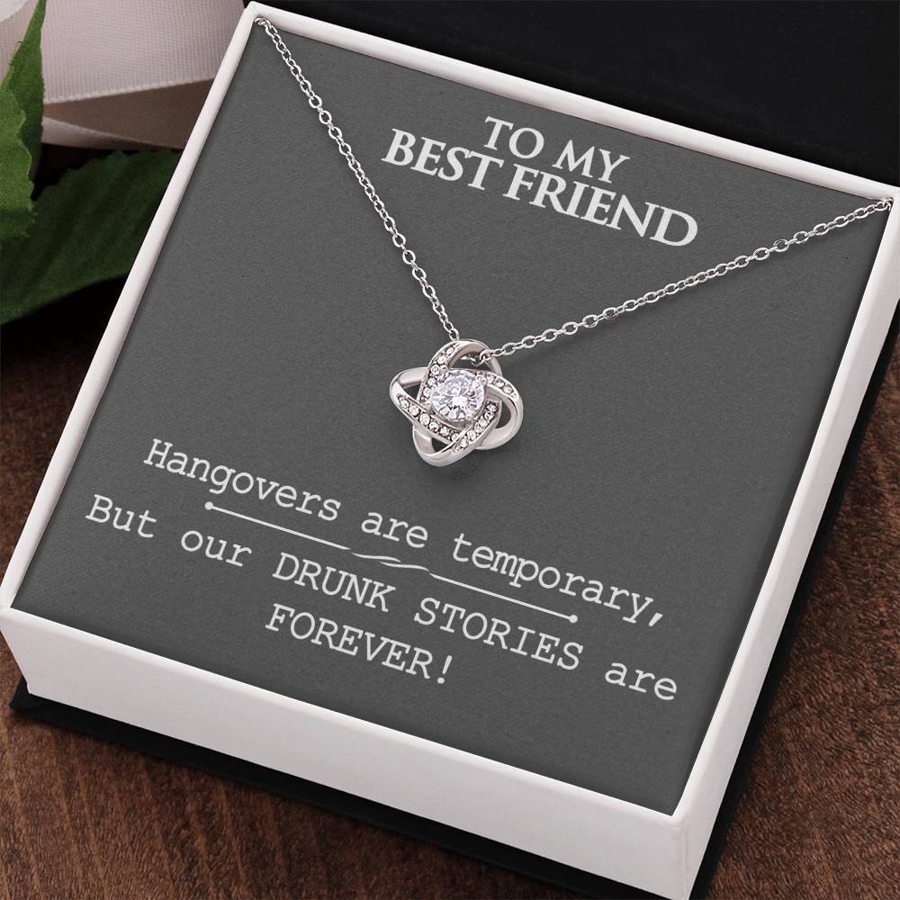 Gifts Necklace For Best Friend, To My Best Friend Love Knot Necklace From Friend, Best Friend Birthday Gift Necklace, Long Distance Best Friend Necklace, Best Friend Anniversary Jewelry Gift