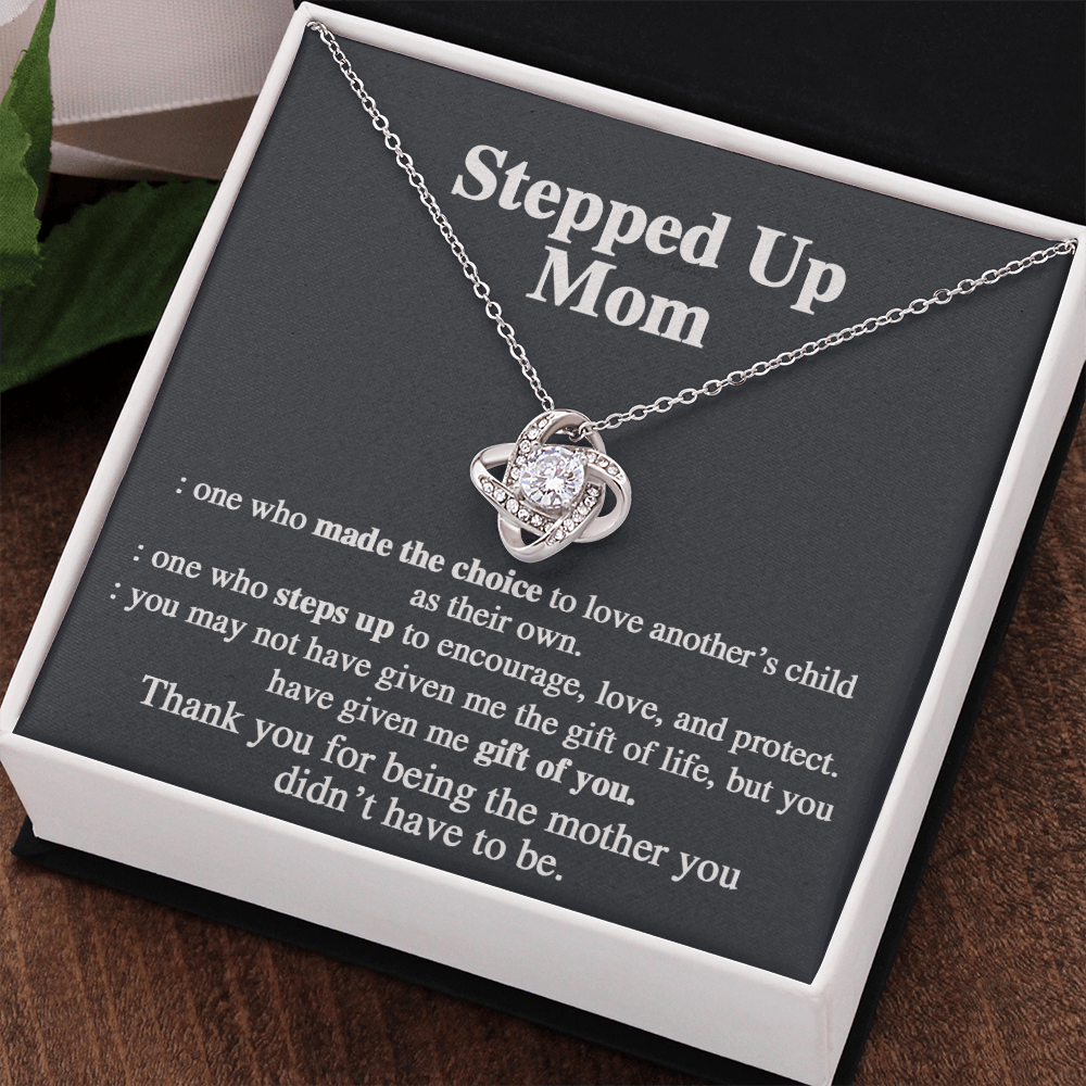 Stepped Mom Necklace, To My Steooed Up Mom Necklace Gift From Daugter, Stepped Up Mom Gift Necklace, Step Up Mommy Necklace To Daughter, Step Mom Jewelry Gift On Birthday, Mother's Day Necklace Gift