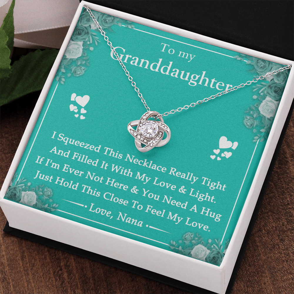 To My Granddaughter Love Knot Necklace From Nana, Grandma, Jewelry Gift For Granddaughter, Nana And Granddaughter Luxury Necklaces styles Jewelry Gift On Birthday, Xmas, Anniversary Graduation Gift