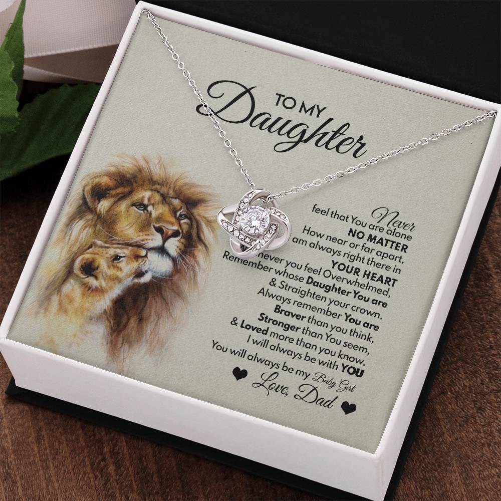 To My Daughter Gift from Dad Old Lion Necklace For Daughter Jewelry for Women