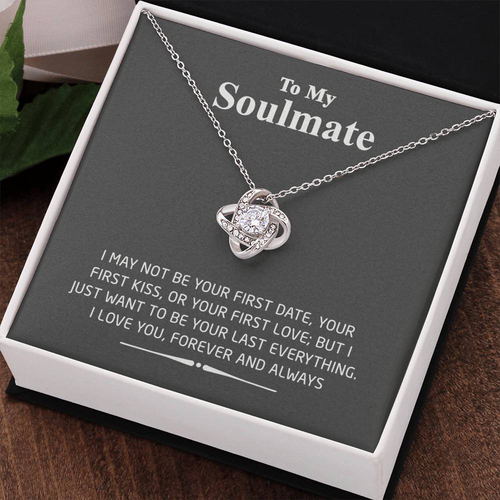 To My Smokin Hot Soulmate Love Knot Necklace - Wife Gifts Necklace From Husband To My Wife Necklace, Gift for Her Romantic, Girlfriend Gifts Message Card and Gift Box For Soulmate Love Knot Pendant