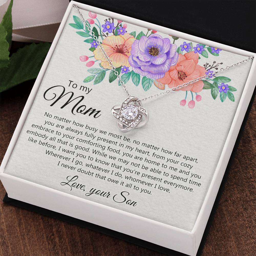 To My Mom Love Your Son Necklace, Meaningful Gift Necklace for Mom, To My Mom Love Knot Necklace, Jewelry Gift For Women, Pendant Gift for Mom, Son to Mom Jewelry Mom Gift Necklace on Mother's Day