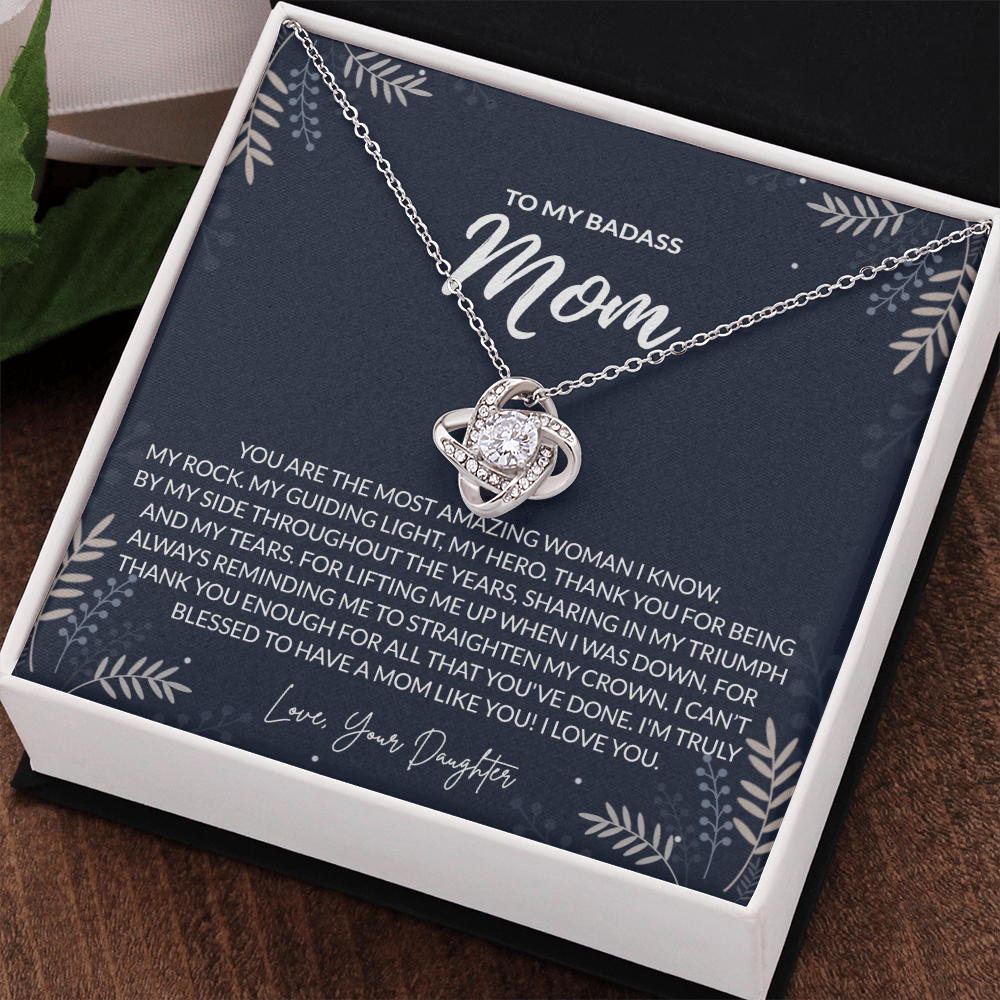 To my Badass Mom Necklace from Daughter Gift for Mother's Birthday Xmas Present