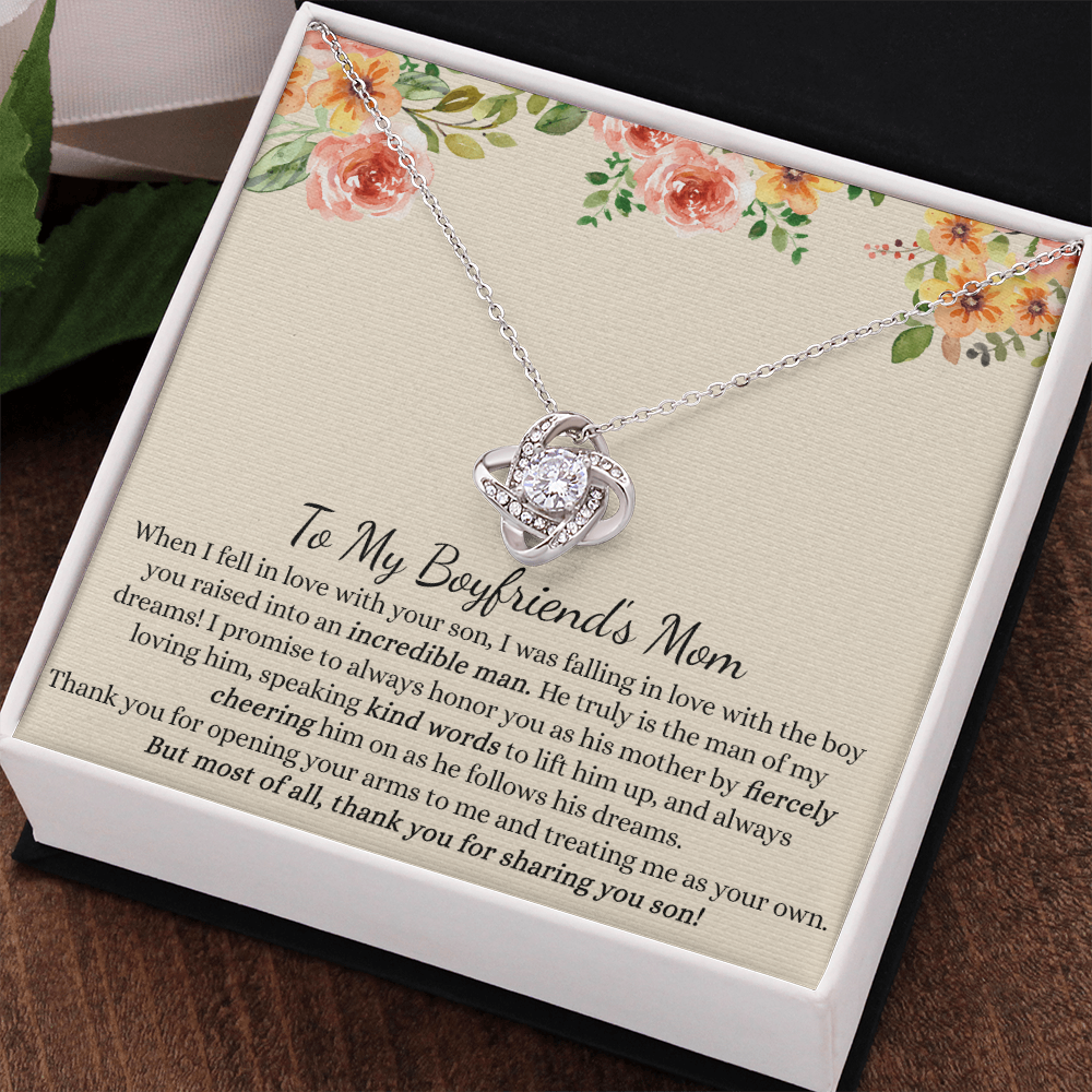 To My Boyfriend's Mom Necklace From Girlfriends Mom, Presents for Mom Necklace for Women, Boyfriends Mom Necklace Gift On Birthday Gift, Christmas, Anniversary, Mother's Day Necklace Gift for Bf Mom