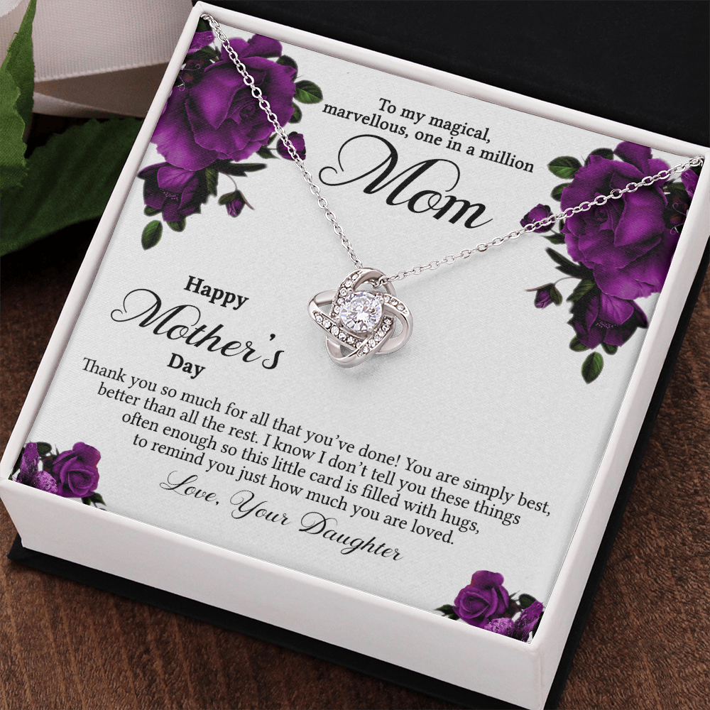 To My Mom Necklace From Daughter, Happy Mother's Day Necklace Gift For Women, Jewelry For Mom, Thank You Necklace Gift For Mom On Mothers Day, Anniversary, Birthday Mother And Daughter Gift Necklace