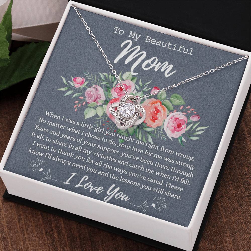 Mother's Day Necklace Gift For Her, To My Mom Necklace From Daughter, Beautiful Mom Love Knot Necklace Gift For Mom mazing Mom, Bonus Mom On Mothers Day, Anniversary, Birthday, Jewelry For Mom