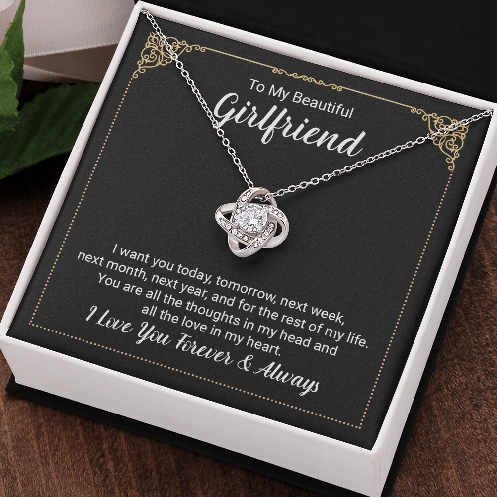 To My Beautiful Girlfriend Necklace From Boyfriend On Christmas, Birthday Gifts