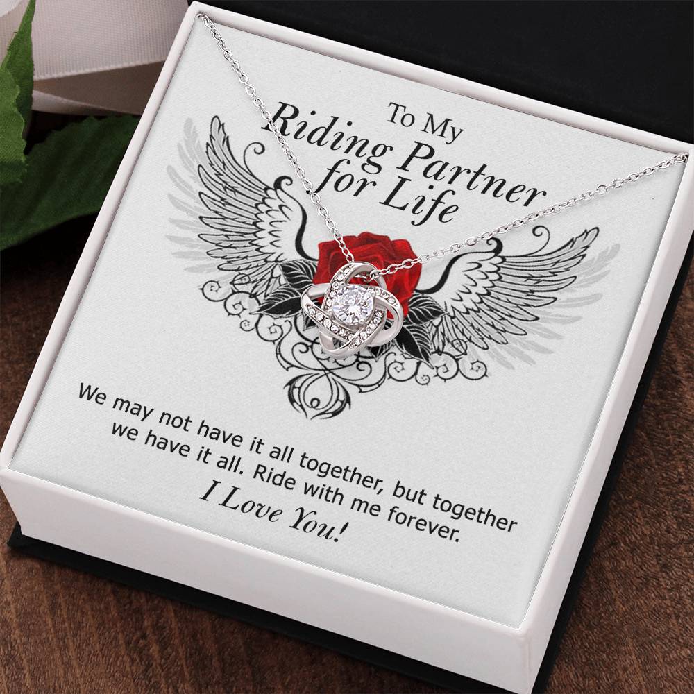 To My Riding Partner For Life Necklace From Husband, Boyfriend, Motorcycle Gift Necklace For Soulmate Girlfriend Wife, Gift Necklace for Her Romantic Pendant, Girlfriend Gifts Necklace Message