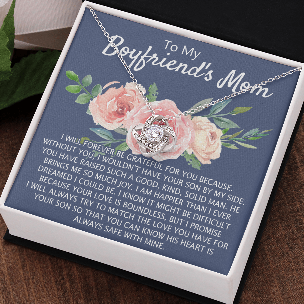 To My Boyfriend's Mom Necklace From Girlfriend, Mother's Day Necklace, Birthday For Boyfriend's Mom, Boyfriend's Mom Love Knot Necklace Jewelry For Women Gifts For Boyfriends Mom From Girlfriend Mom
