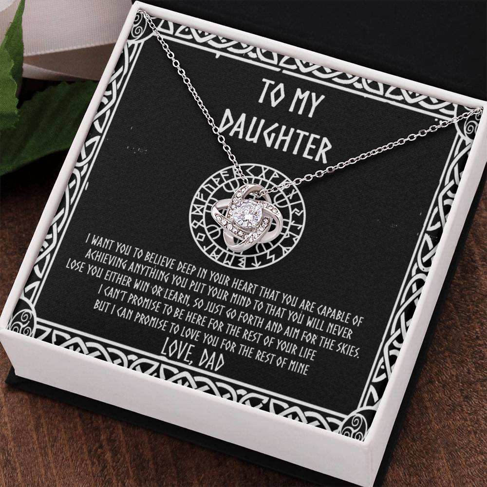 Daughter Viking Gift Necklace, Viking To My Daughter From Dad I Want You To Believe Deep In Your Pendant Necklace Message Card and Gift Box styles Gift On Birthday, Christmas Graduation Gift