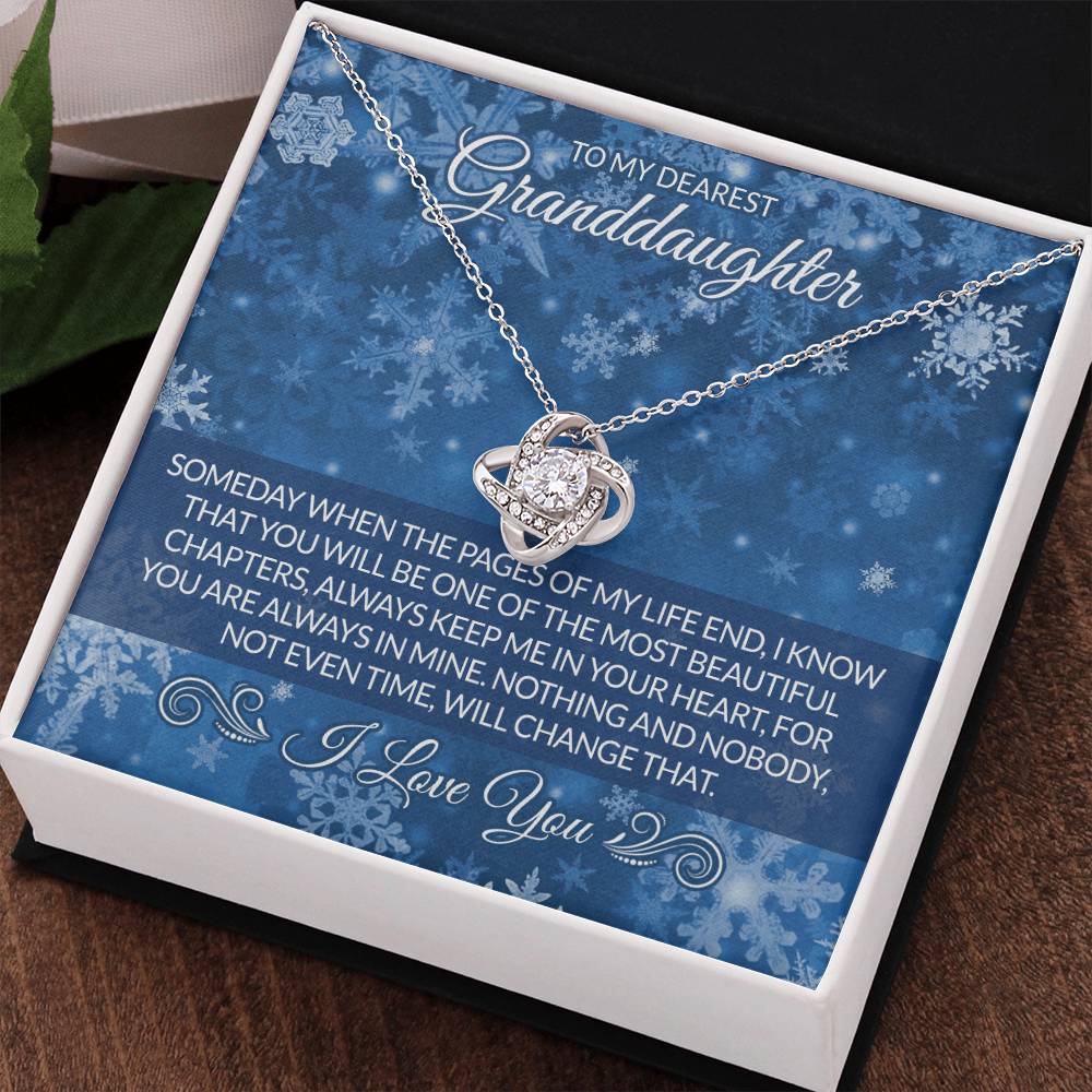 Granddaughter Love Knot Necklace - To My Dearest Granddaughter Necklace From Grandma Grandmother, I Love You Necklace Christmas For Granddaughter, Gift Necklace For Granddaughter Christmas Necklace