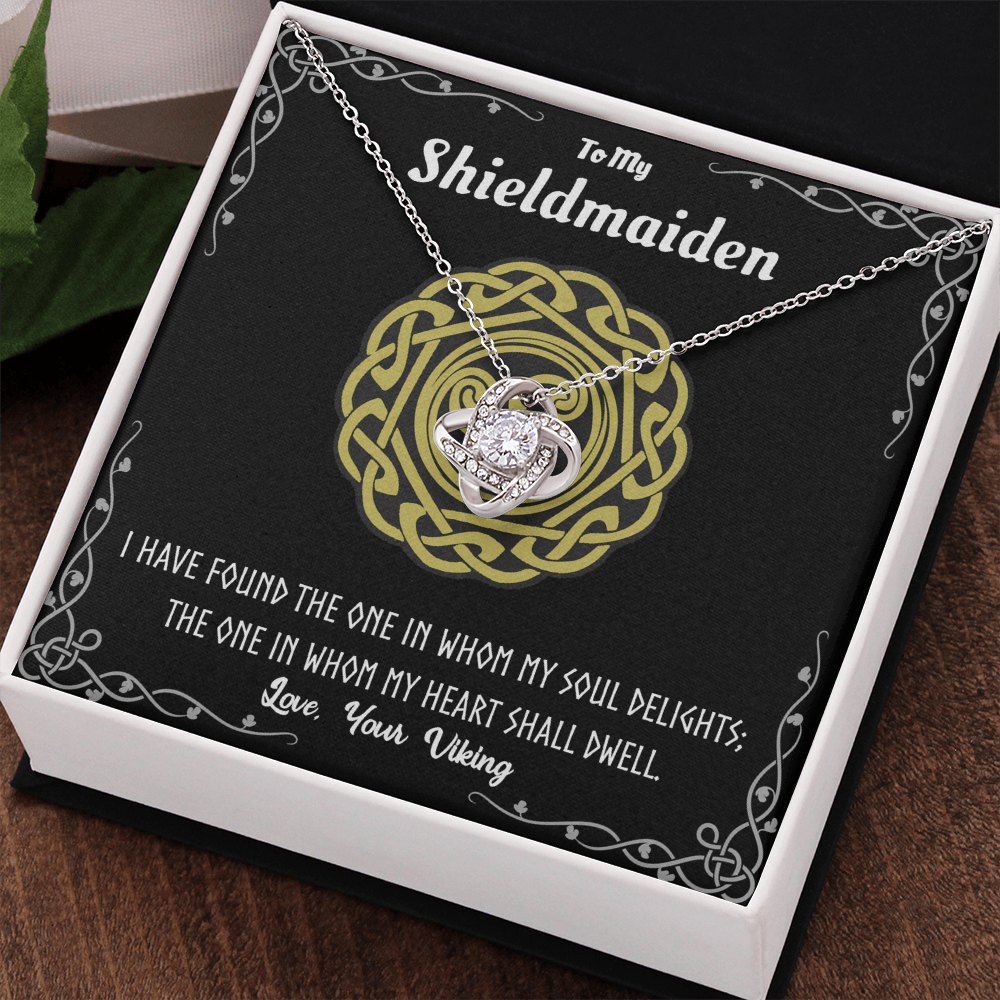 Shieldmaiden Necklace From Your Viking, Love Knot Pendant Gift From Wife, Fiancee, The Love Knot Necklace To My Shieldmaiden Gift - Love, Your Viking, Wife Gift, Anniversary For Girlfriend