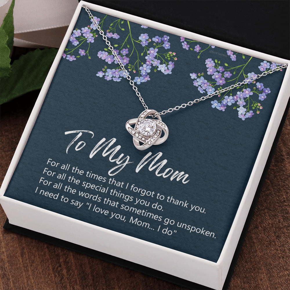 To My Mom Necklace From Daughter, Birthday Gift For Mom, Mother's Day Necklace Gift For Mom, Love Knot Pendant Gift For Mom, Meaningful Mom Gift Necklace, Daughter And Mother Jewelry Gift For Women