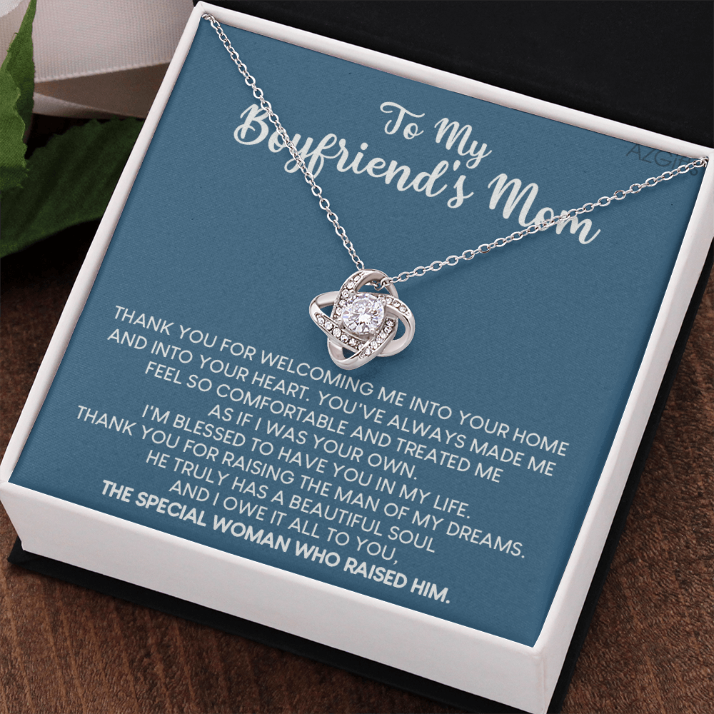 To My Boyfriend's Mom Necklace From Him, Daughter Gift For Mom, Gift Necklace for My Boyfriend's Mom Christmas, Necklace Gift For Bf Mom, Mothers Day Necklace For Boyfriends Mom From Girlfriend Mom