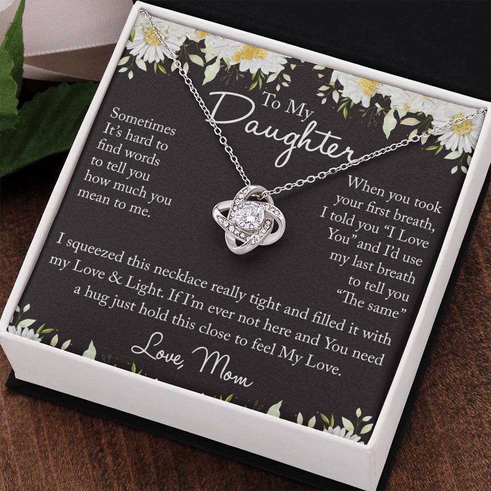 To My Daughter Necklace from Mom, Mother And Daughter Sterling Steel Necklace Gifts from Mom, Necklace for Daughter Birthday Gift Graduation Gifts from Mother To Daughter Jewelry Gift for Girls