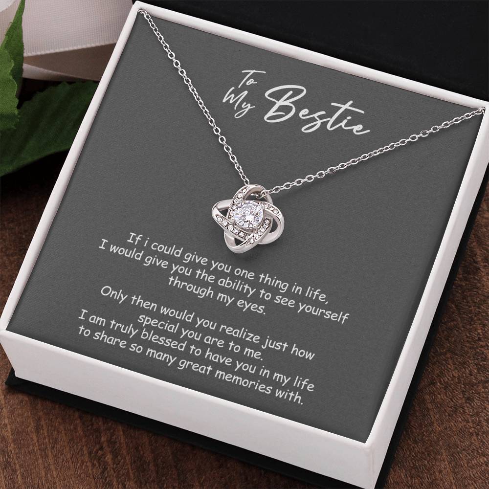 To My Badass Bestie Necklace From Men, Boyfriend, Besttie Gift Necklace, Bestie Wedding Gift Love Knot Pendant, Bridesmaid Gift for Badass Bestie Love Knot Necklace On Valentine's, Anniversary
