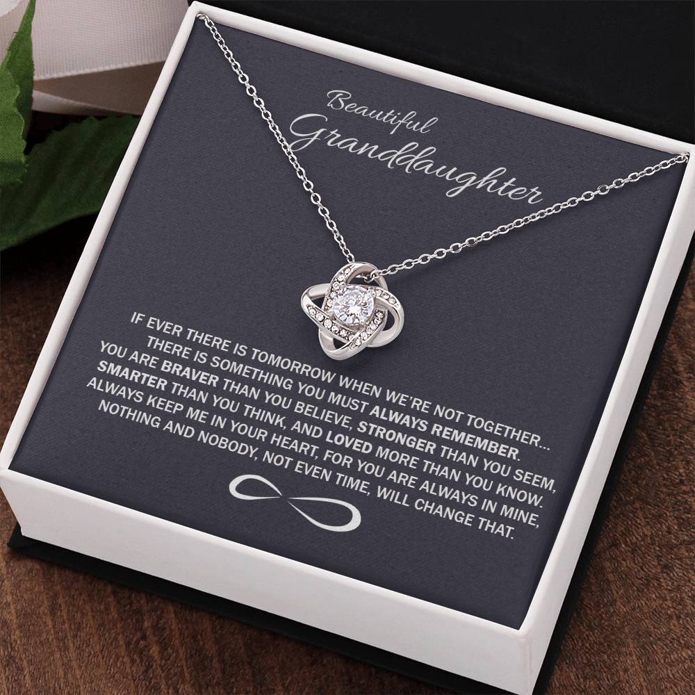 To My Beatiful Granddaughter Love Knot Necklace From Grandma - Granddaughter Gift Necklace, Pendant Keepsake Gifts For Granddaughter, Jewelry Gift For Girls On Birthday, Graduation Gift, Christmas