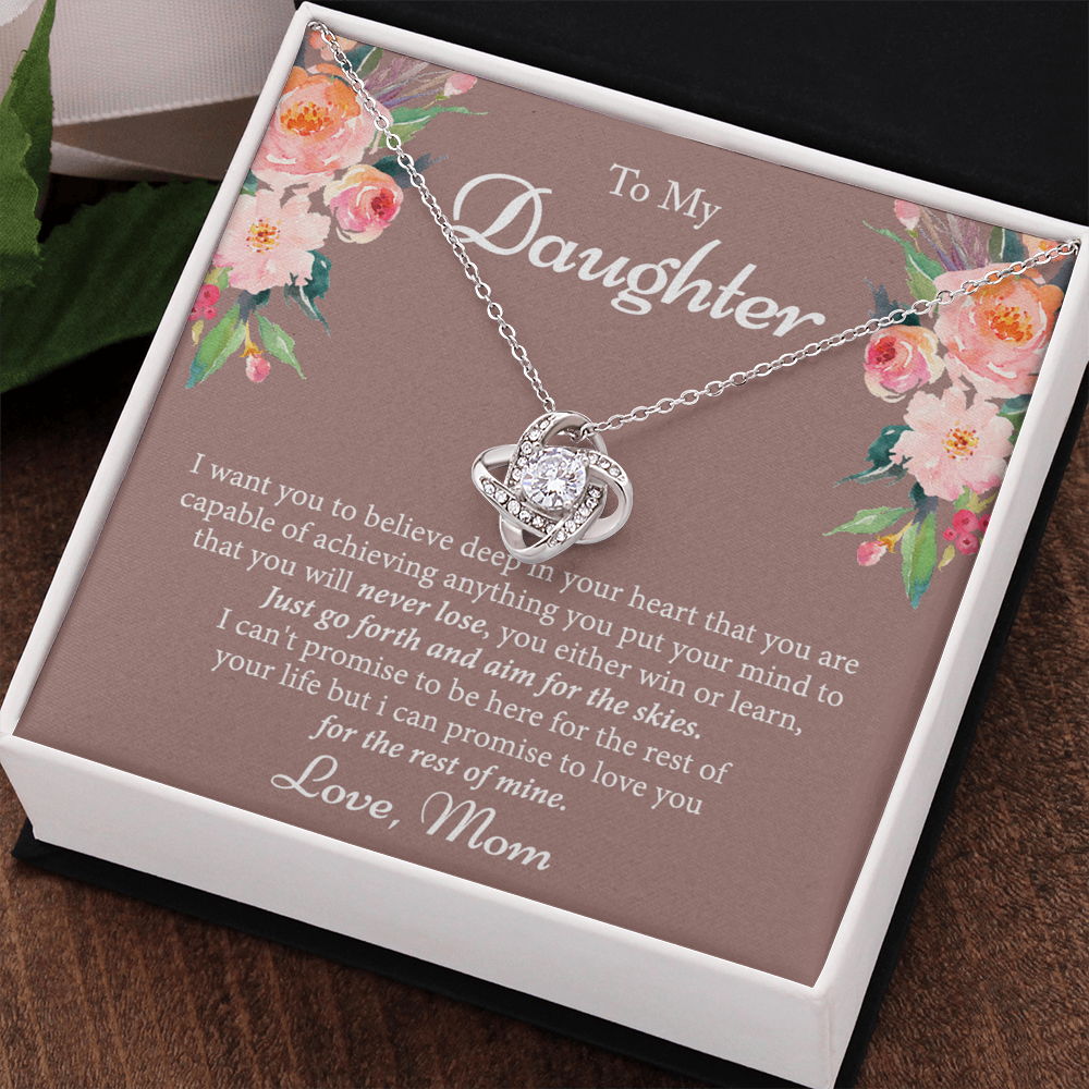 Mother To Daughter Gifts Necklace - Sterling Daughter Necklace Gifts Birthday Jewelry Gift For Girls Teen Daughter Christmas Anniversary Graduation Gift For Daughter, Mom And Daughter Gifts