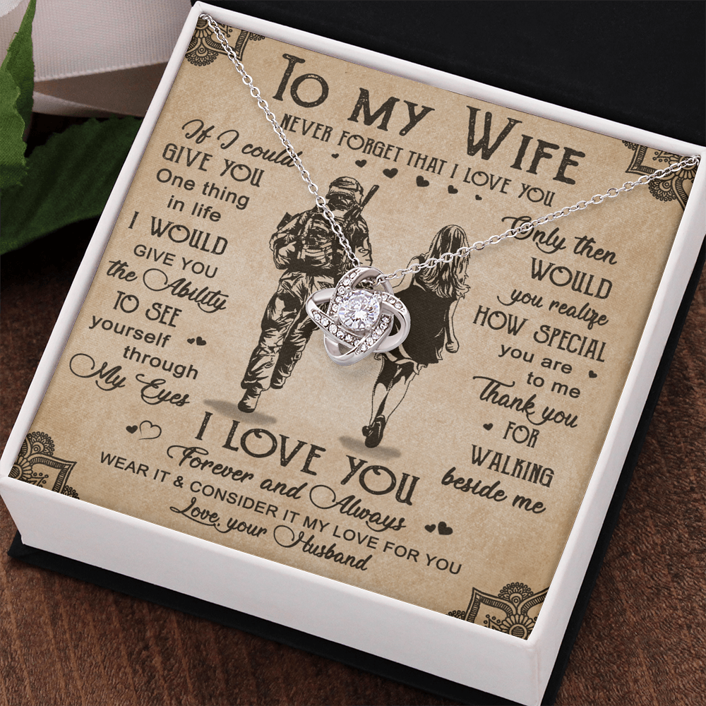 Soldier Necklace Husband To Wife - Forever And Always Necklace Gift For Wife, Jewelry Gift For Women, To My Wife Necklace Gift From Husband On Anniversary, Army Gift Necklace, Military Gift For Wife