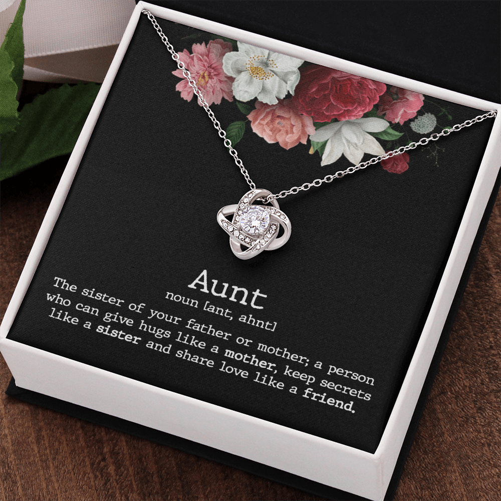Aunt Love Knot Necklace Gift From Niece Aunt Gifts Necklace for Auntie Gifts Jewelry for Aunt Birthday Gifts Best Aunt Ever Aunt Necklace from Niece Aunt and Niece Necklace to My Aunt Jewelry Gifts