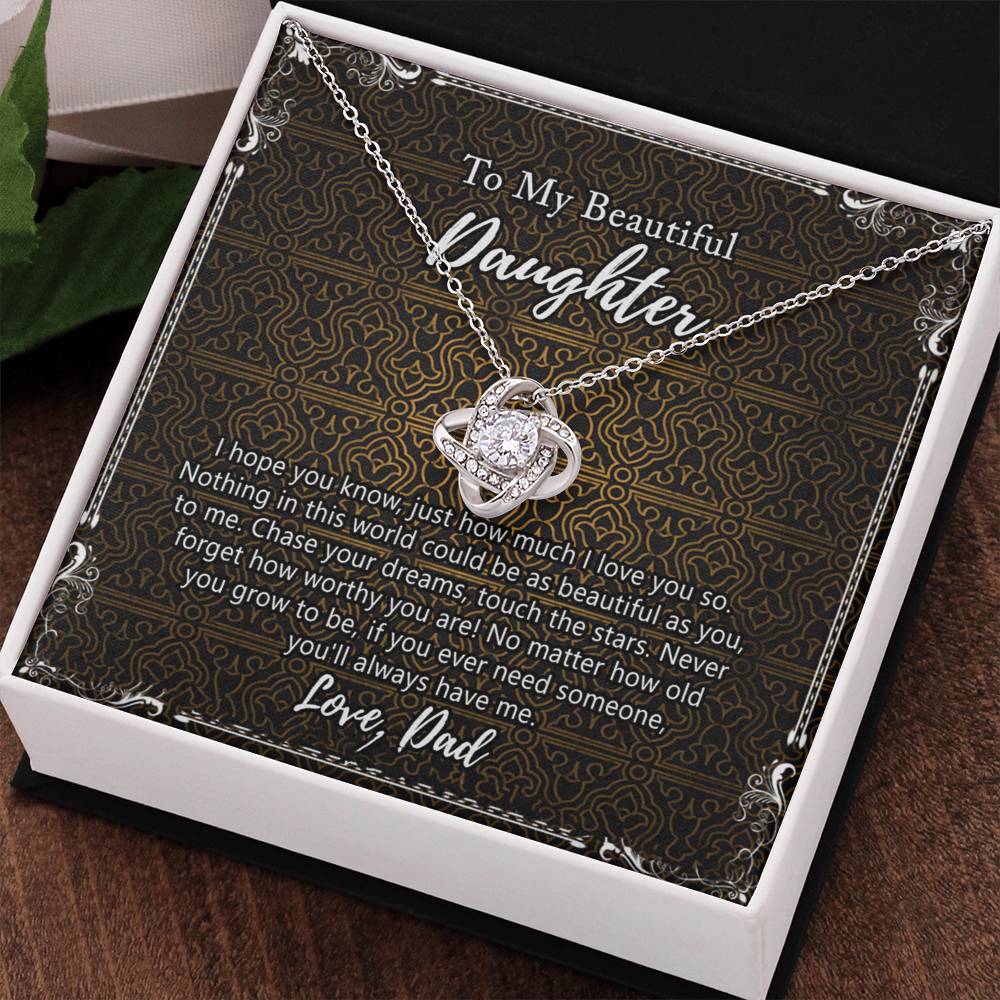 Daughter Gift Necklace, Father To My Beautiful Daughter Necklace From Dad, Jewelry Necklace Meaningful Pendant Personalized Necklace Gifts To Daughter, Father And Daughter Jewelry Gifts