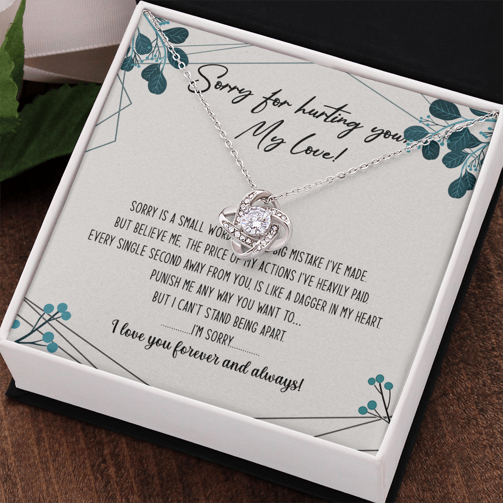 Sorry For Hurting You My Love Necklace Gift From Boyfriend, Husband, I'm Sorry Gift Necklace To Girlfriend, Soulmate Necklace, Wife I Love You Forever And Always Necklace, My Love Knot Necklace