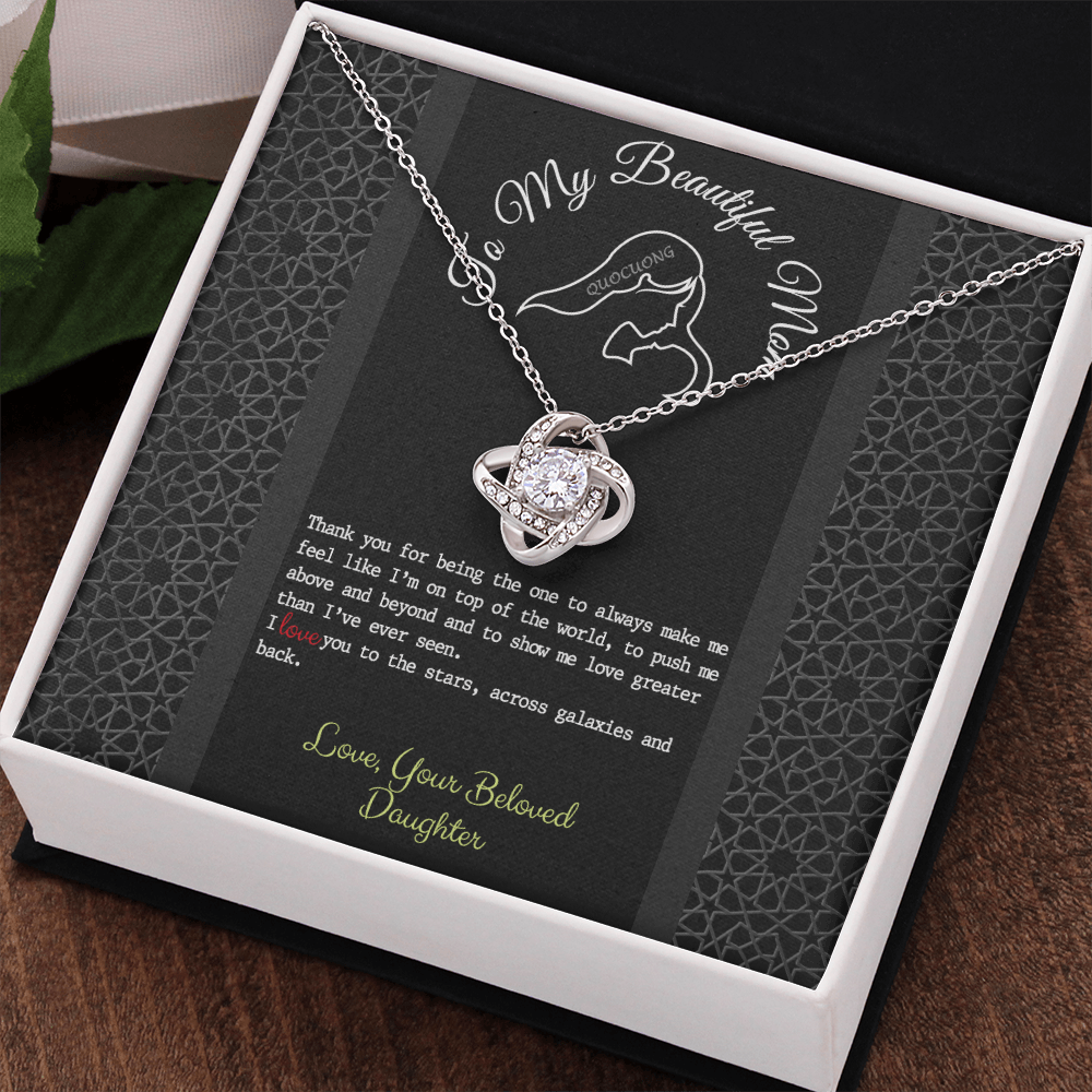 To My Mom Necklace From Daughter, Thank You For Mom Necklace Gift For Women, Mother And Daughter Gift Necklace, Your Beloved Daughter Necklace Gift For New Mom, Beautiful Mom On Mother's Day