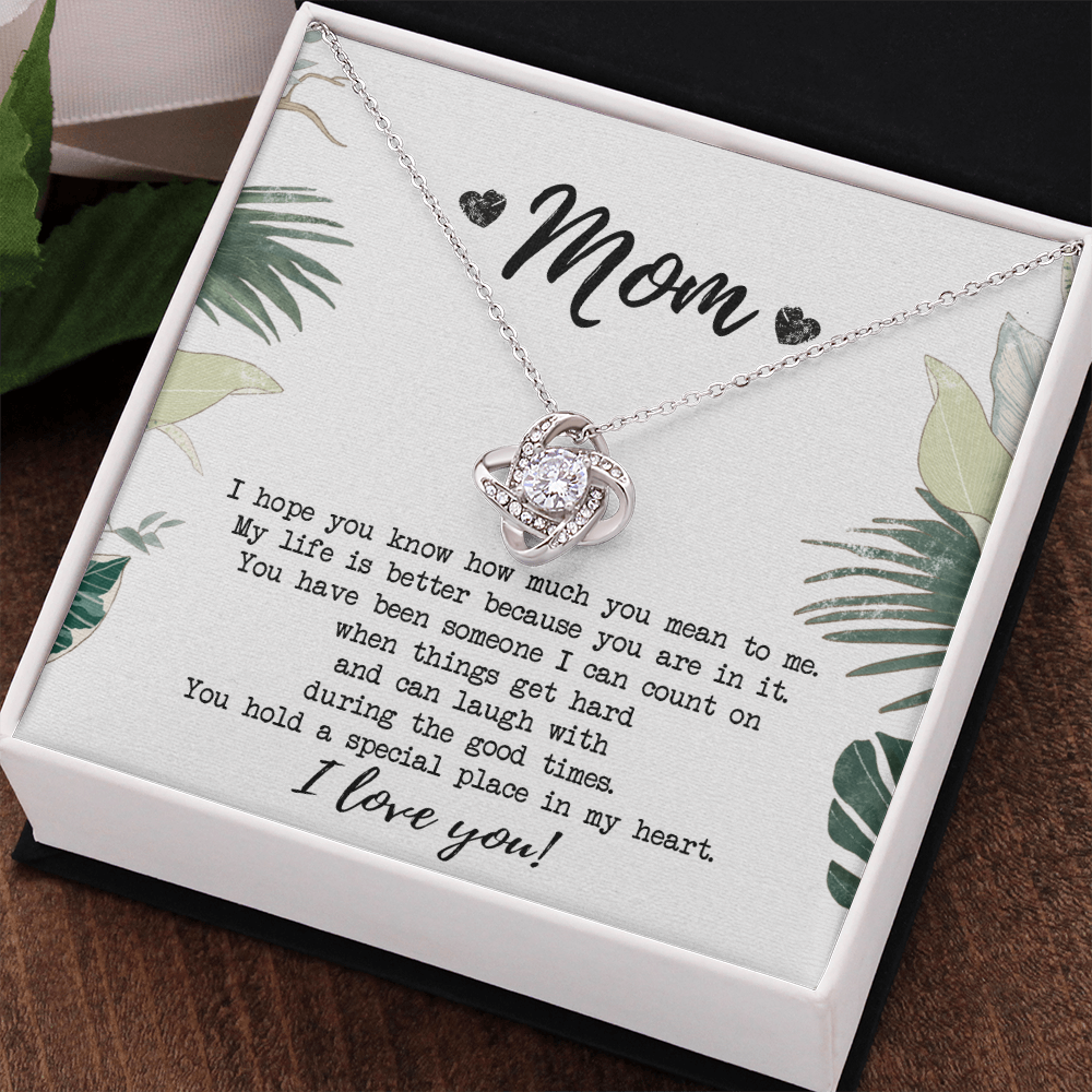 Mothers Day Necklace Gift, Gift Necklace for Mom, To My Mom Love Knot Necklace From Daughter, Mother And Daughter Gift Necklace, Jewelry Gift For Women, Mother Gift Necklace I Love You