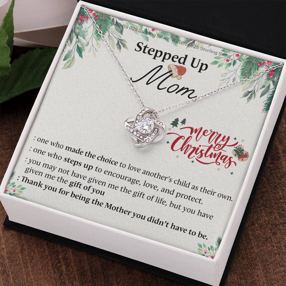 Inspirational StepMom Gifts Necklace Stepped Up Mom Necklace Gift On Christmas Birthday Bonus Mom Gift Necklace To My Stepped Up Mom Necklace From Daughter Son Merry Christmas Necklace Gift For Mom