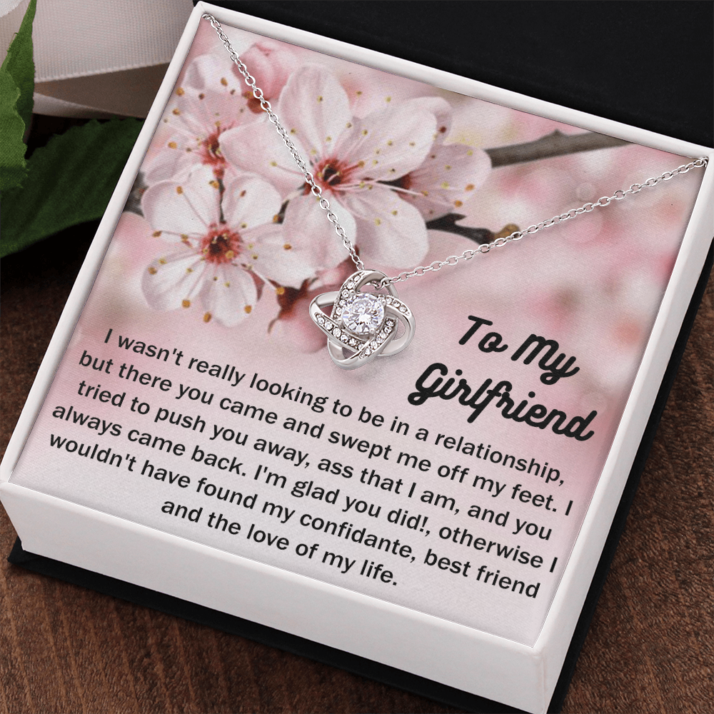 To My Girlfriend Gift Necklace Gift For Girlfriend Christmas Gift for Girlfriend From Boyfriend, Husband, Girlfriend Gift Necklace - Jewelry Gift For Girls, Love Knot Pendant Gift For Girlfriend