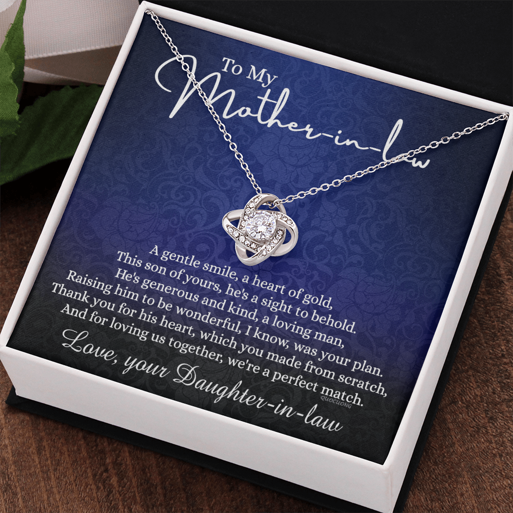 To My Mother in Law Gift Necklace, Mother in Law Love Knot Necklace Gift From Daughter In Law, Jewelry Gift For Women, To My Mother-in-law on Wedding Day Mother's day Necklace Gift Birthday For Mom