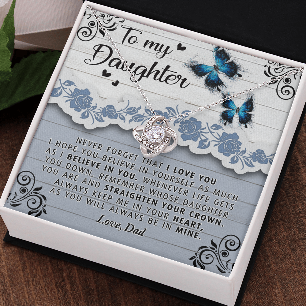 To My Daughter Necklace from Dad Father to Daughter Necklace, Pendant Gift Daughter Wedding Gift Necklace Present Graduation Gift Daughter Birthday Xmas Jewelry Gift For Girls Little Girl Necklace